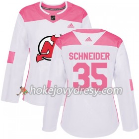 Dámské Hokejový Dres New Jersey Devils Cory Schneider 35 Bílá 2017-2018 Adidas Růžová Fashion Authentic